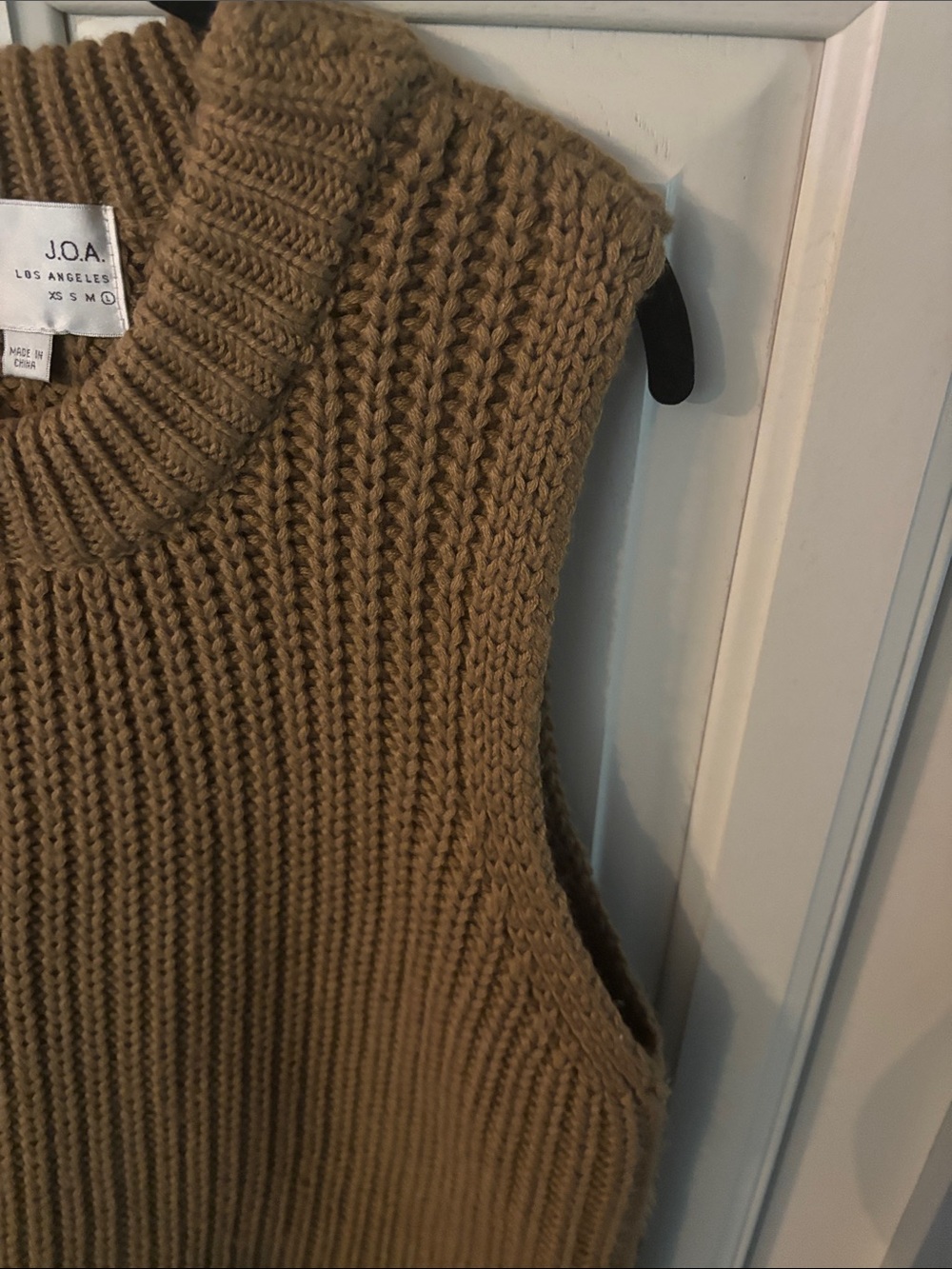 J.O.A. Chunky Sleeveless Knit Vest in Camel - Picture 6 of 13